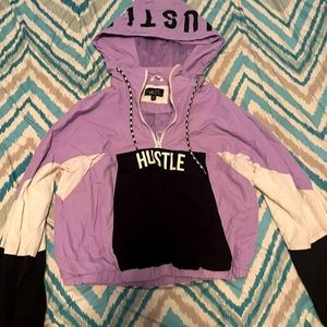 S cropped hoodie/windbreaker